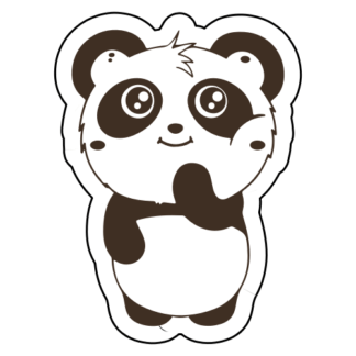 Shy Panda Sticker (Brown)